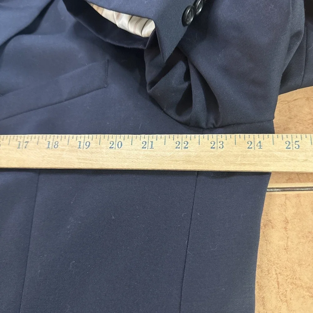 LRL Ralph Lauren Wool Blazer Sport Coat Jacket 46R Solid Black Natural‎ Stretch